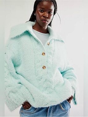928. FREE PEOPLE Lemon Tonic Sweater in Salt Air Sz XS NWT $198